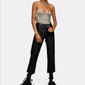 NWT TOPSHOP Black Coated Pants